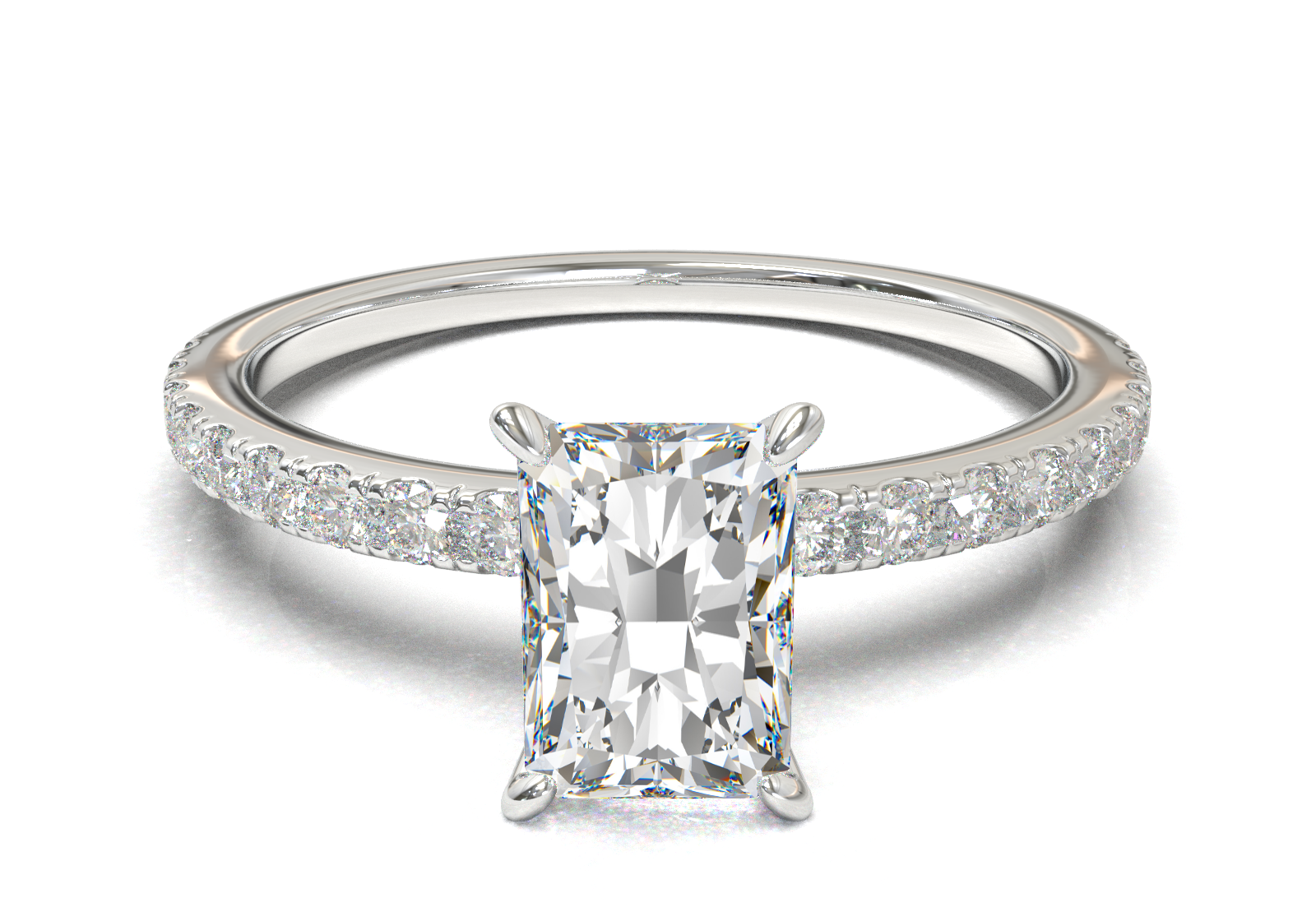 Montura Pavé 0.01 Oro Blanco