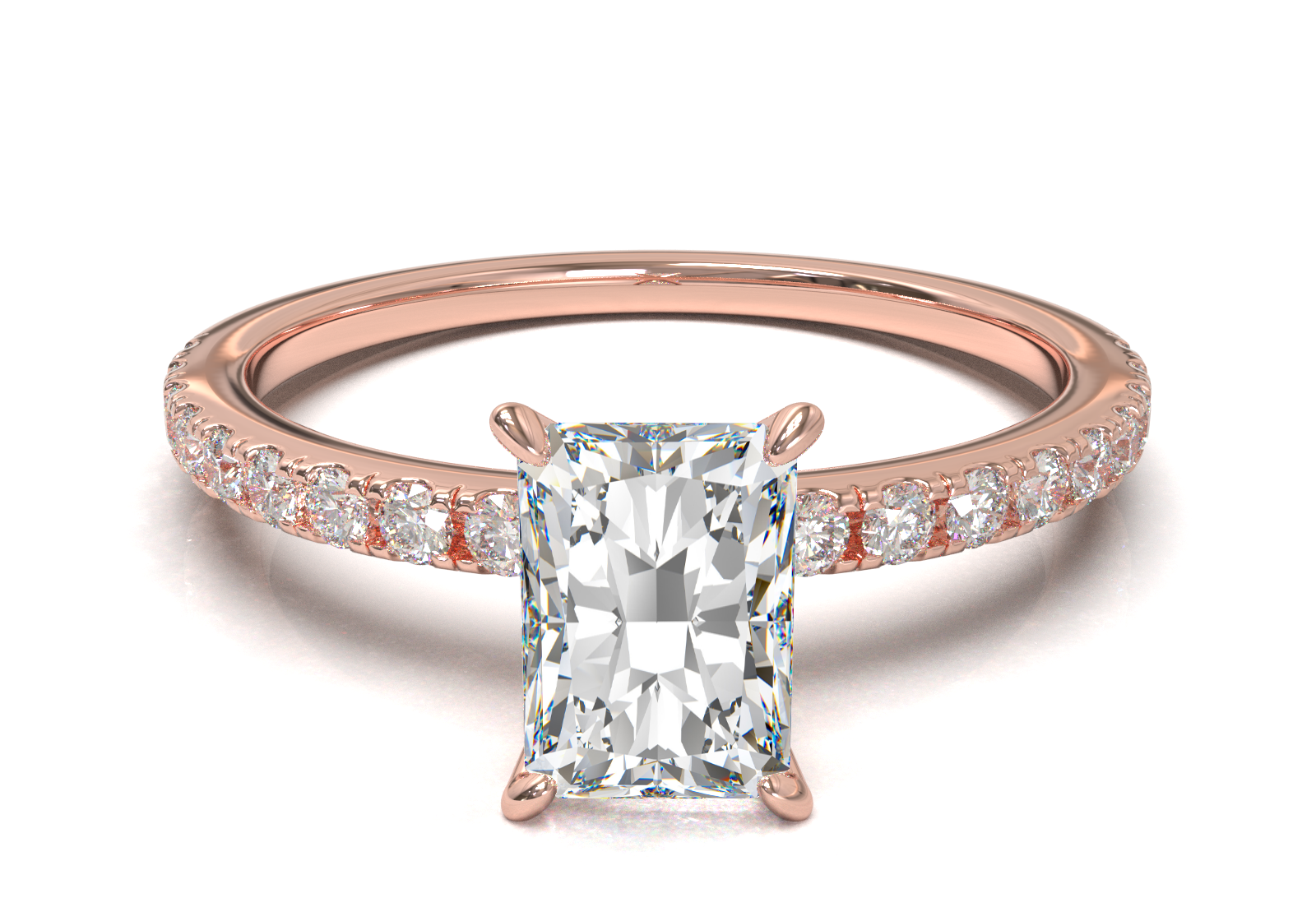 Montura Pavé 0.01 Oro Rosa