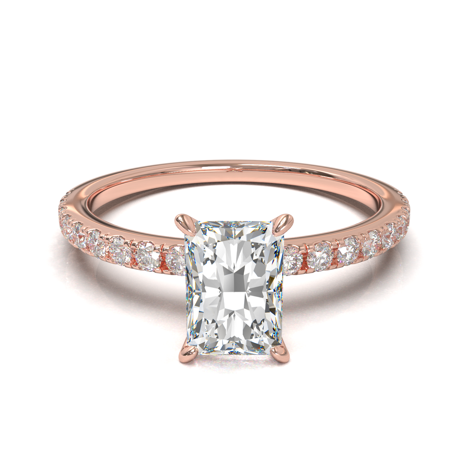 Rose Gold Half Round Pavé Frame