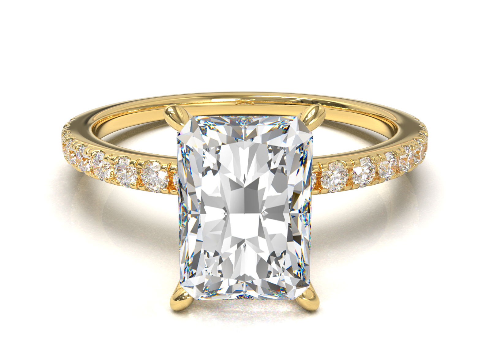 Montura Pavé 0.01 Oro Amarillo