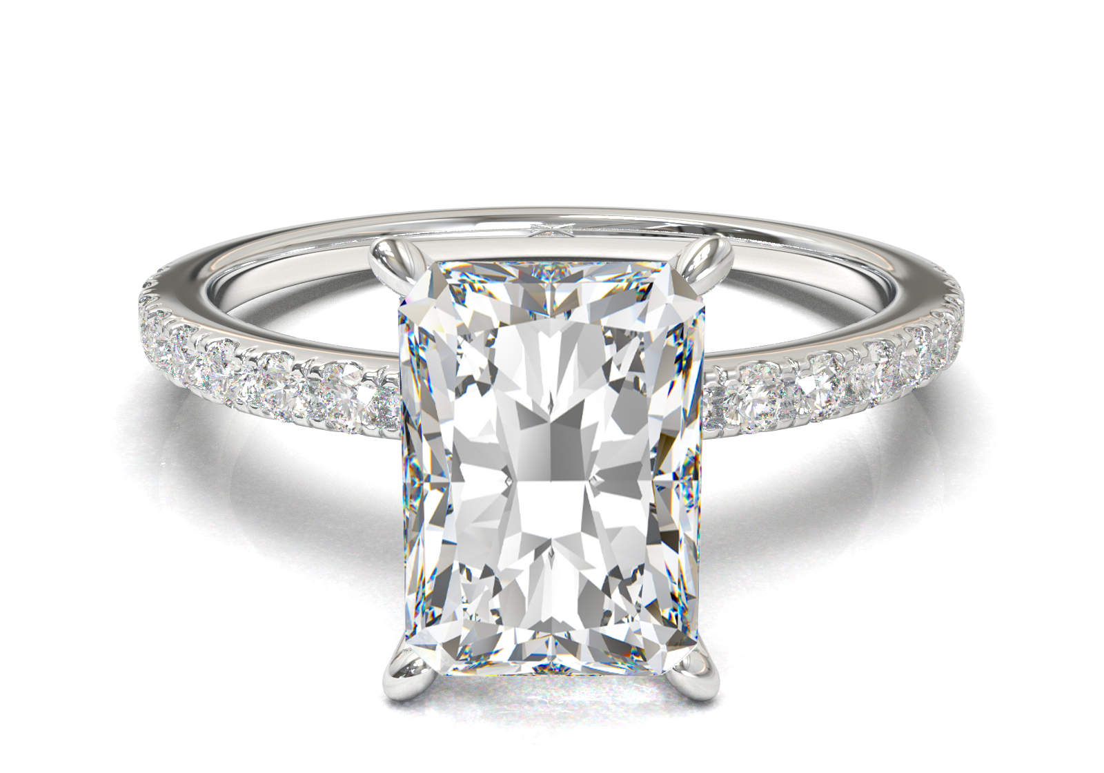 Montura Pavé 0.01 Oro Blanco