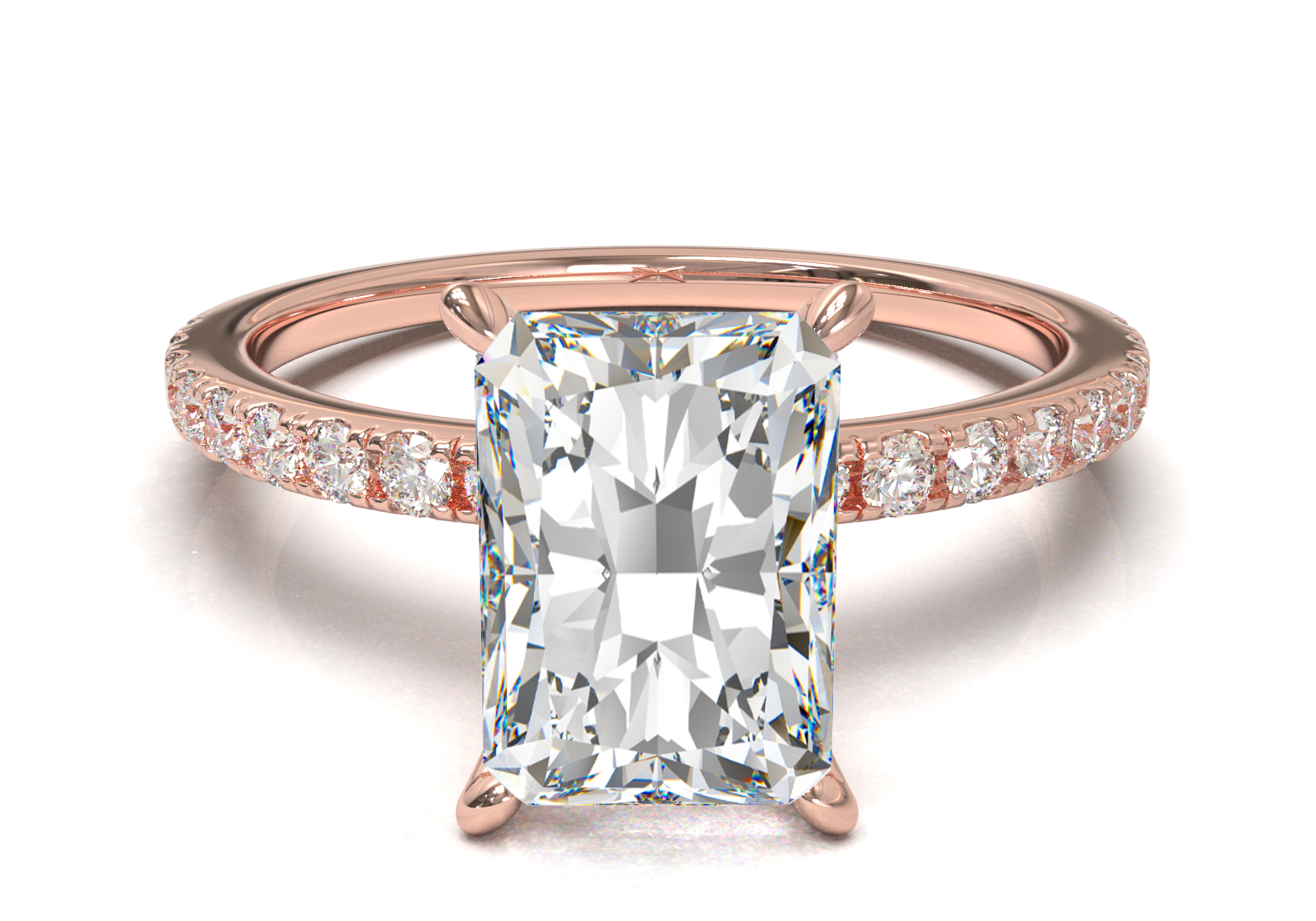 Montura Pavé 0.01 Oro Rosa