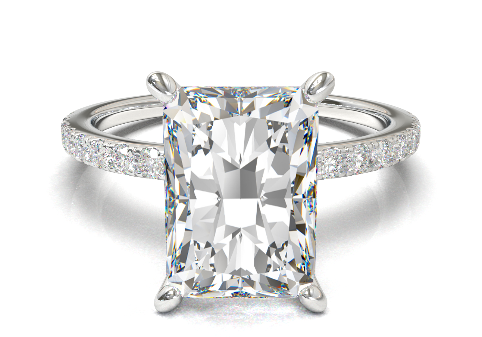 Montura Pavé 0.01 Oro Blanco