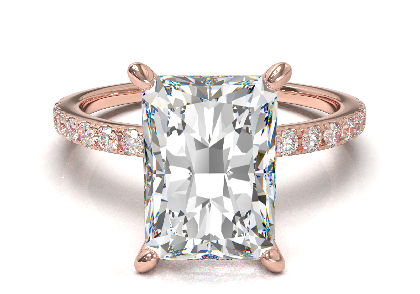 Montura Pavé 0.01 Oro Rosa