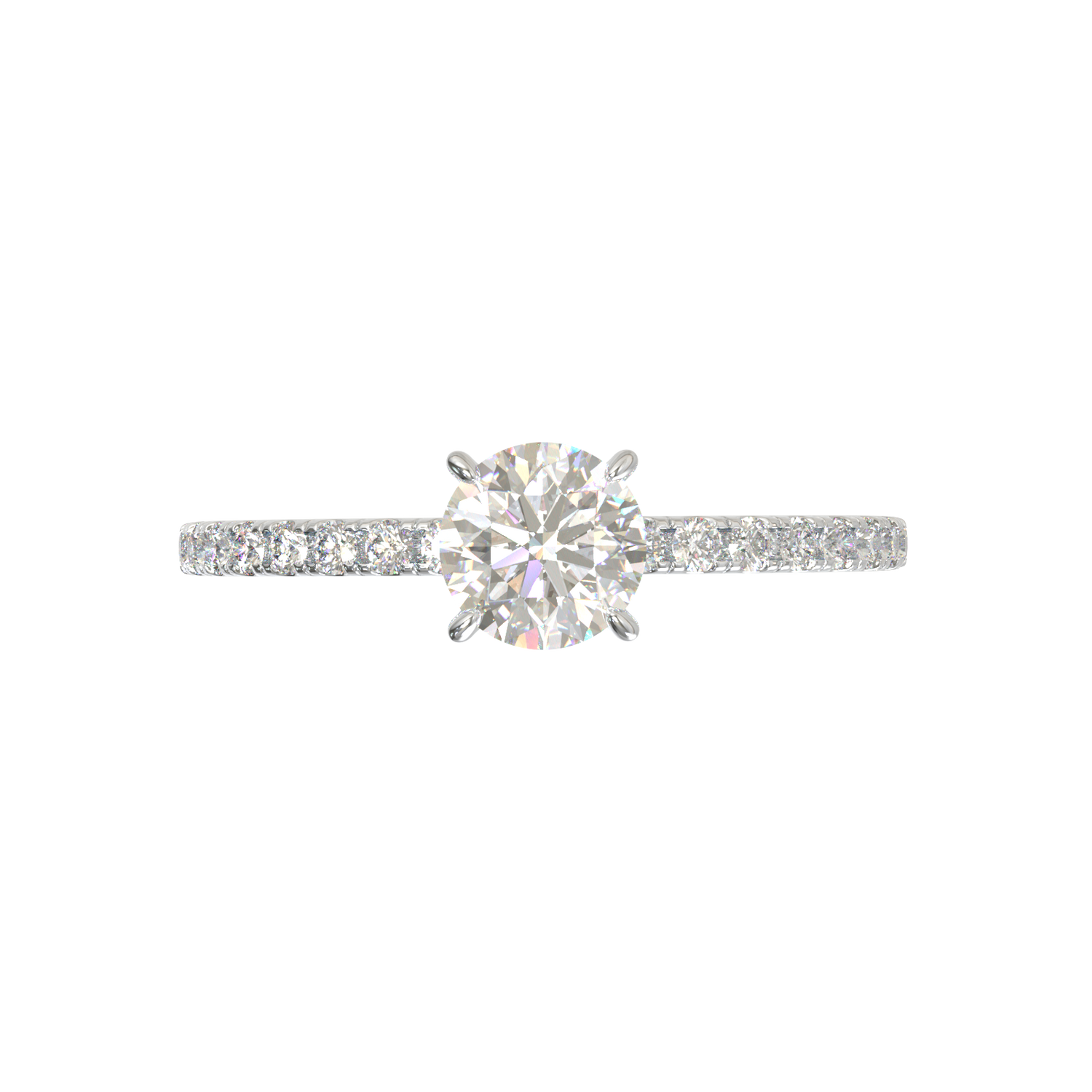 White Gold Half Round Pavé Frame
