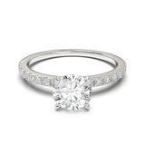 Pavé style engagement ring with Round diamond 0.50cts