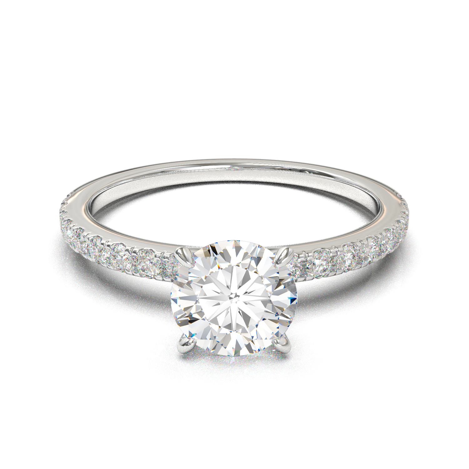 White Gold Half Round Pavé Frame