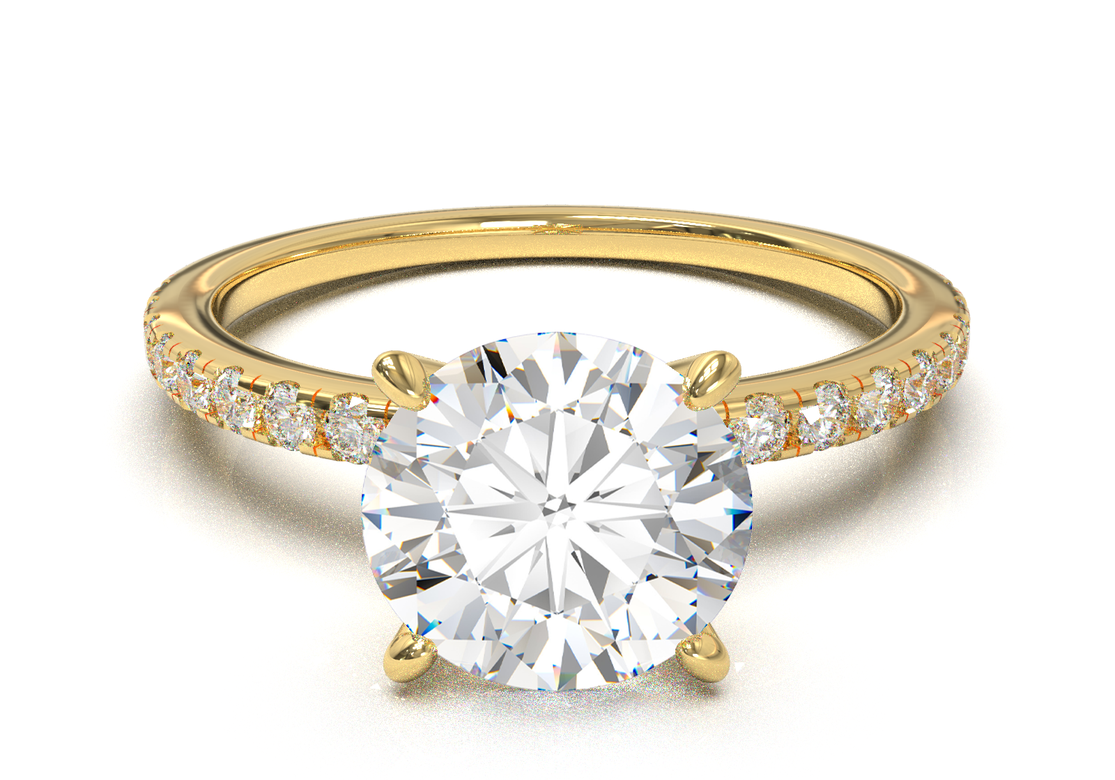 Montura Pavé 0.01 Oro Amarillo