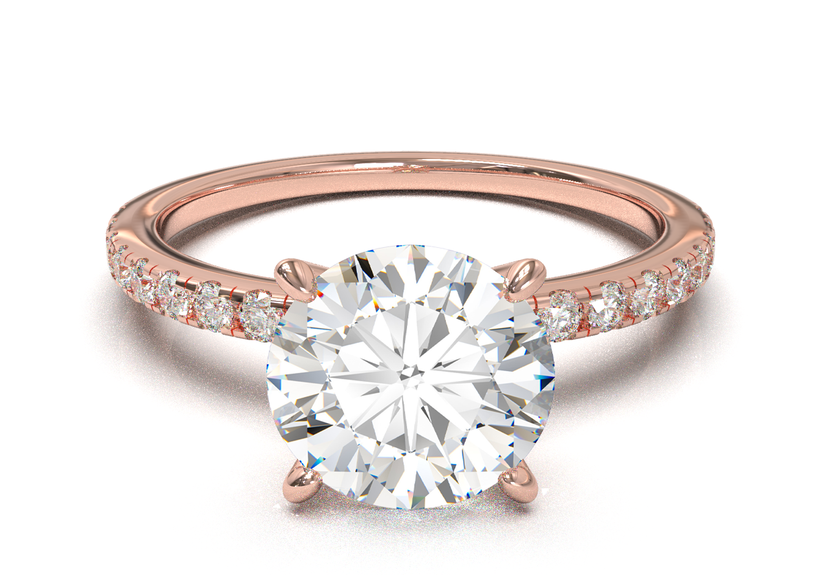 Montura Pavé 0.01 Oro Rosa