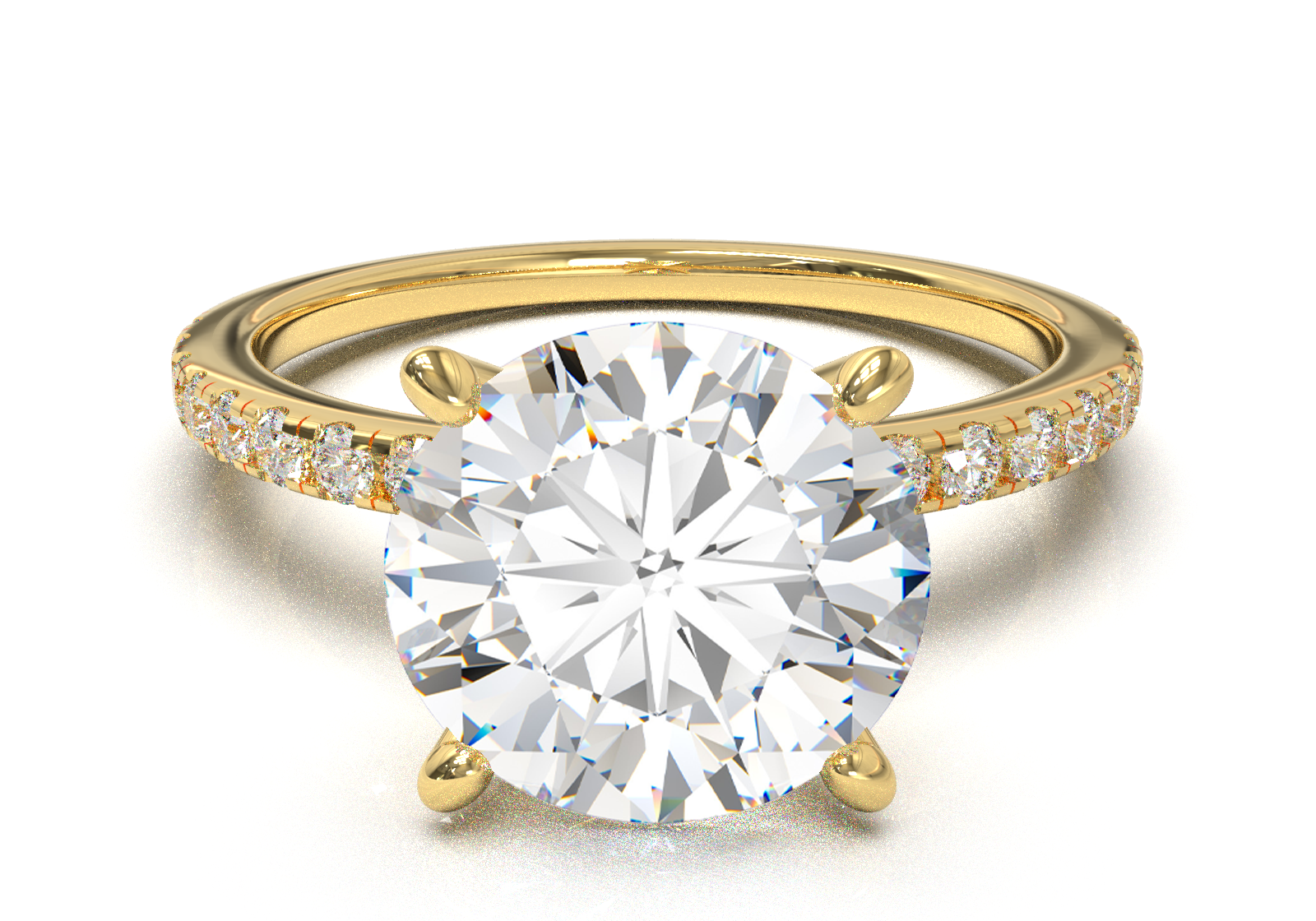 Montura Pavé 0.01 Oro Amarillo