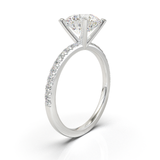 Pavé style engagement ring with 1.50cts Round diamond