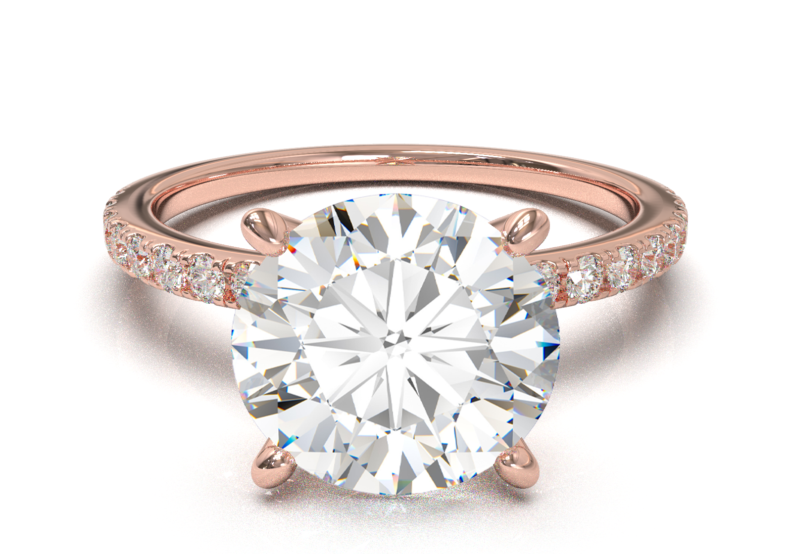 Montura Pavé 0.01 Oro Rosa