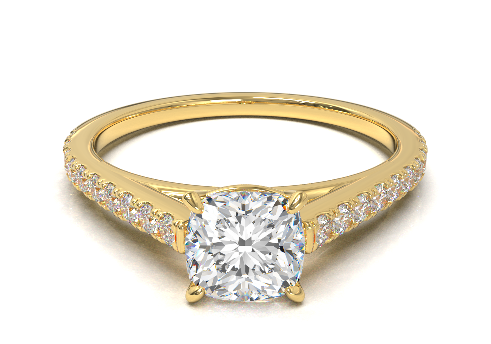 Montura Pavé 0.01 Catedral Oro Amarillo