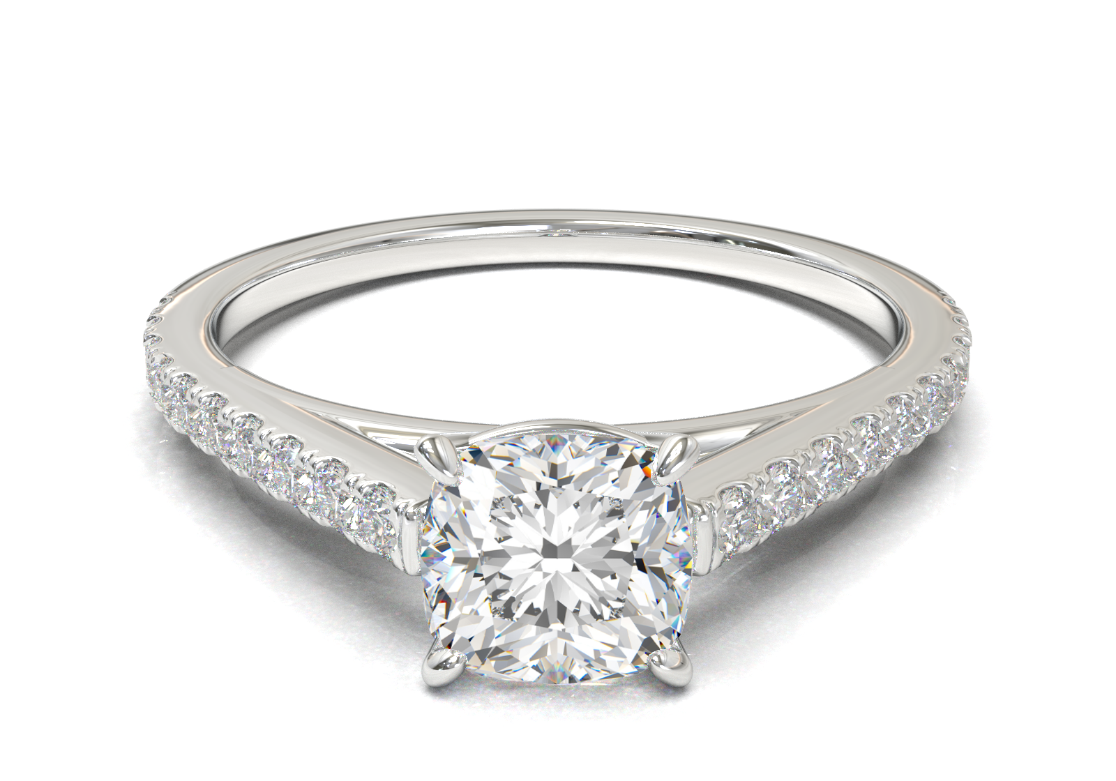 Montura Pavé 0.01 Catedral Oro Blanco