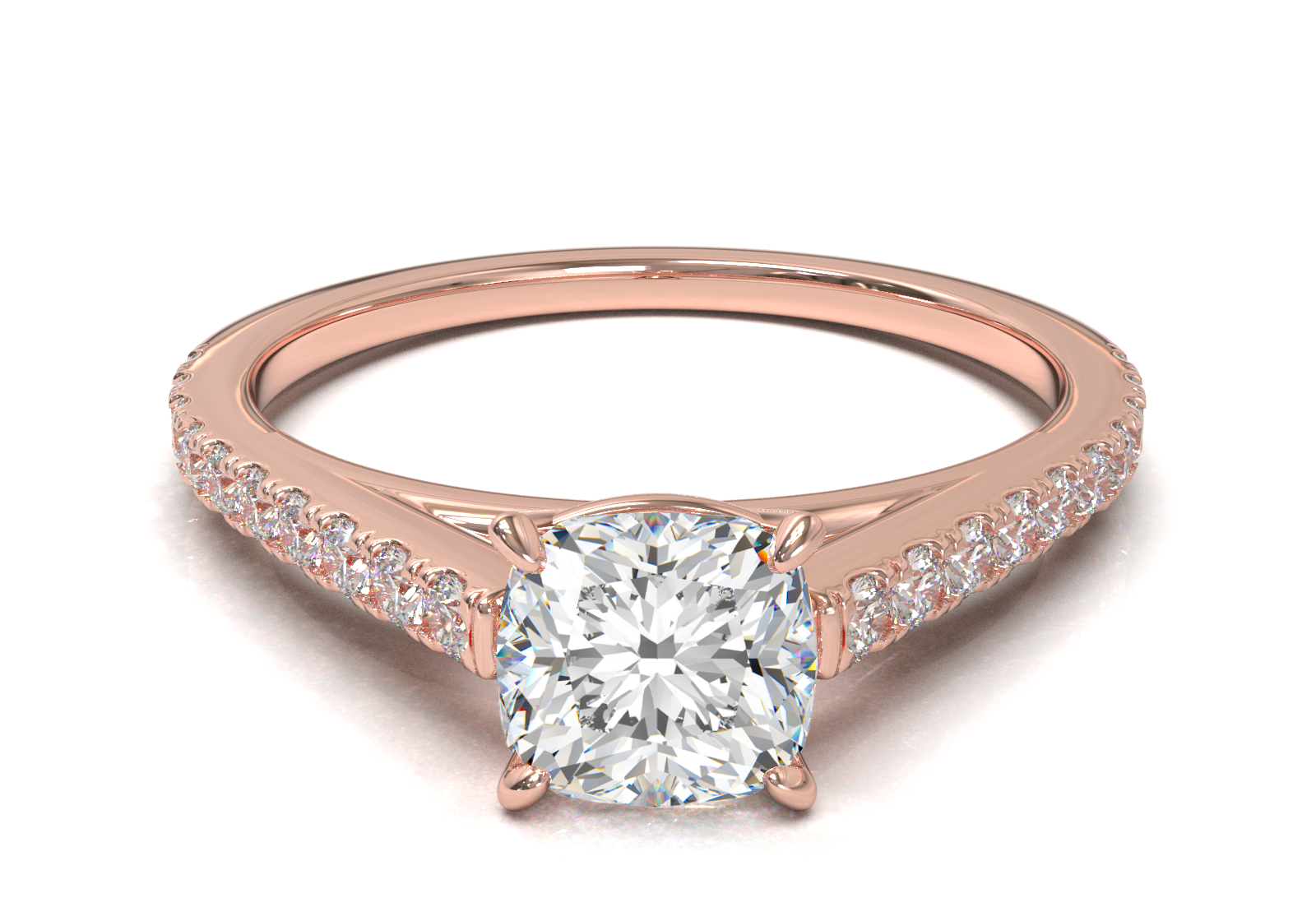 Montura Pavé 0.01 Catedral Oro Rosa