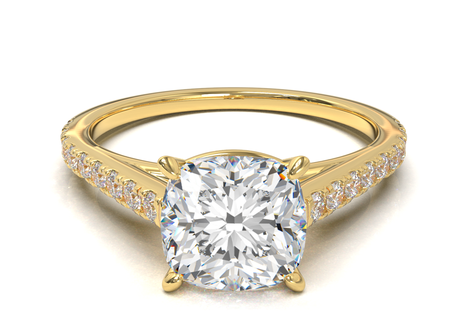 Montura Pavé 0.01 Catedral Oro Amarillo