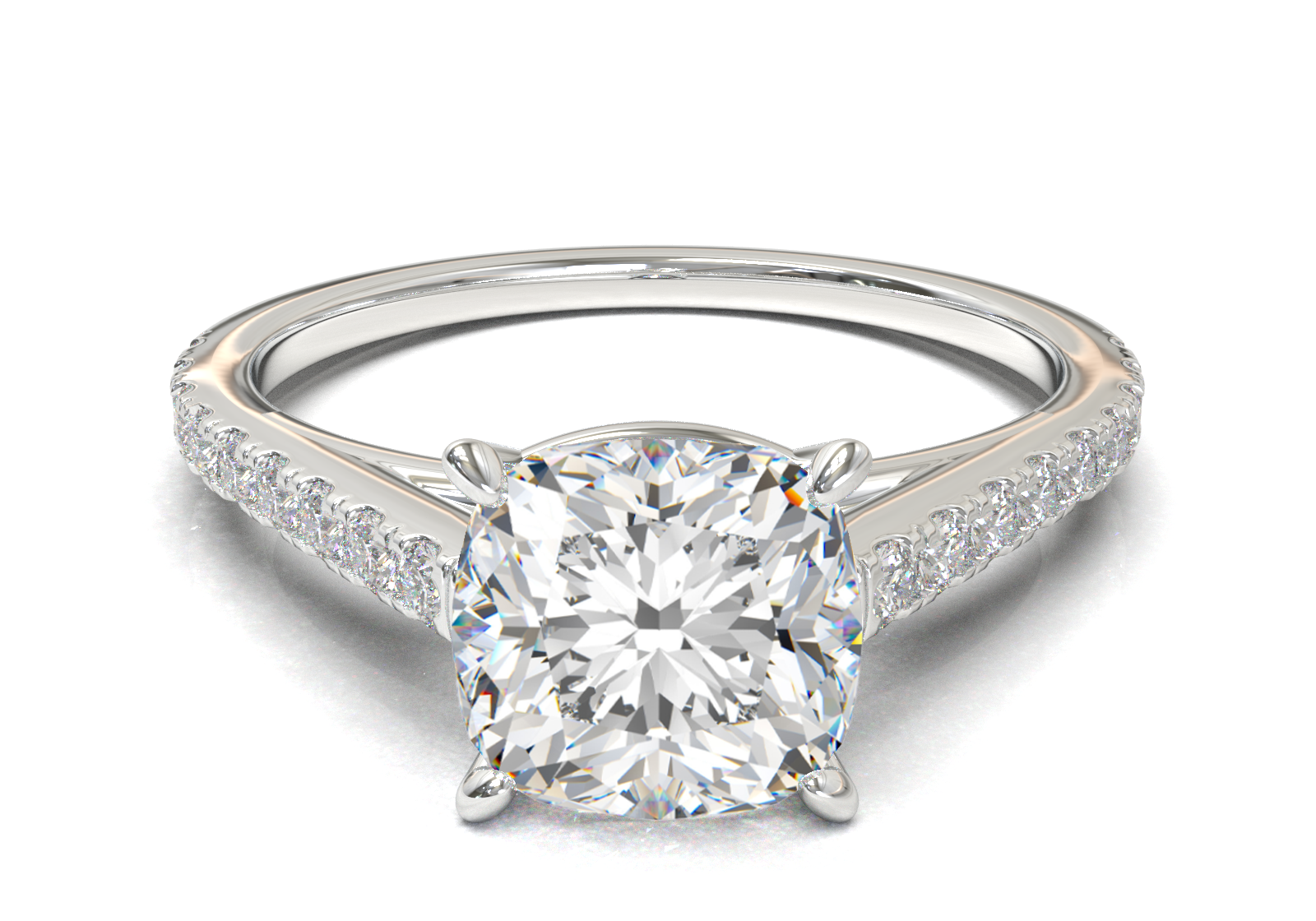 Montura Pavé 0.01 Catedral Oro Blanco