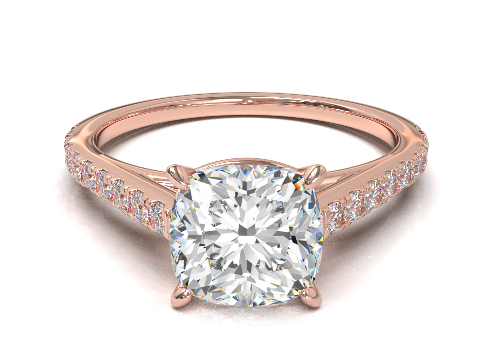 Montura Pavé 0.01 Catedral Oro Rosa