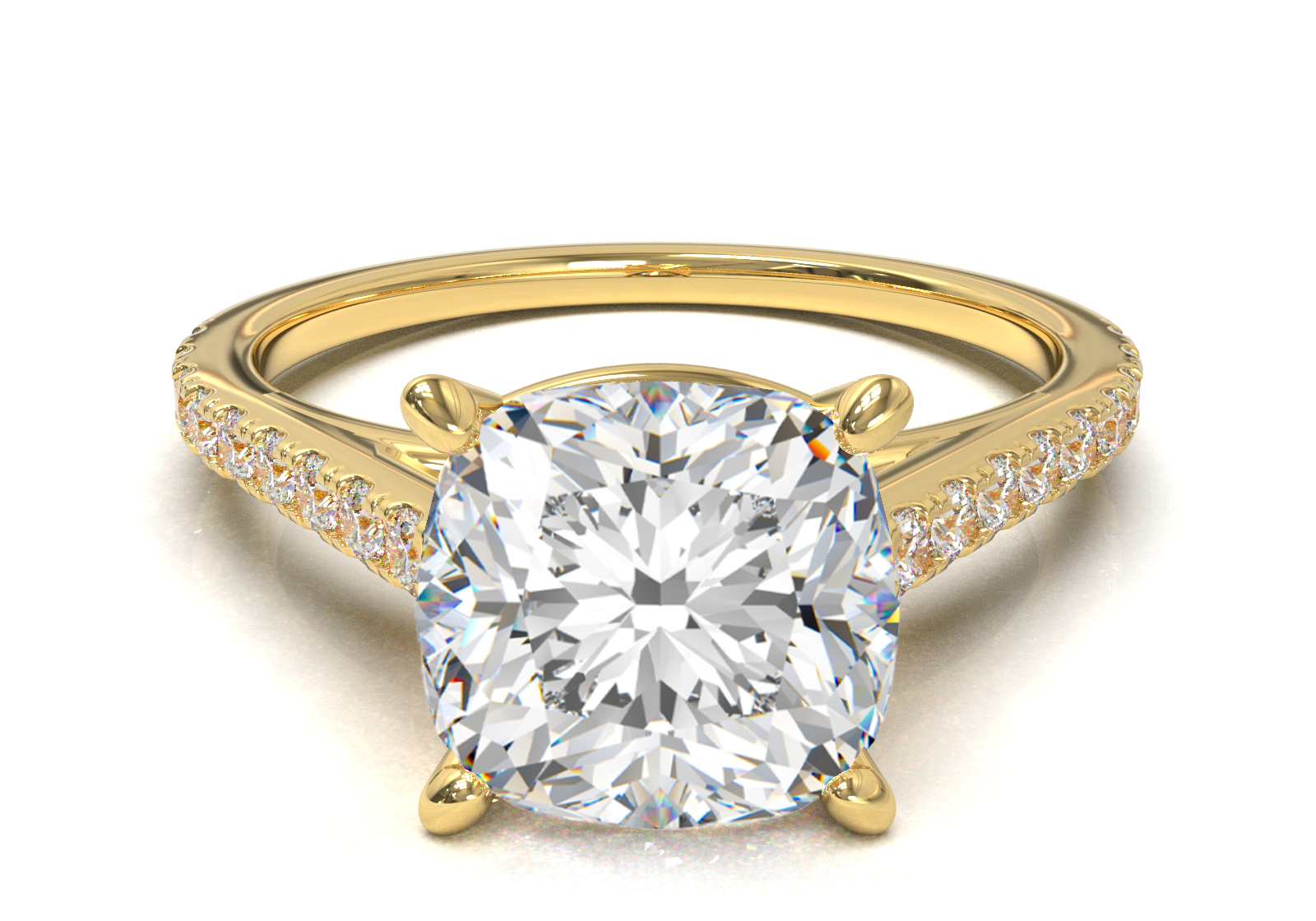 Montura Pavé 0.01 Catedral Oro Amarillo