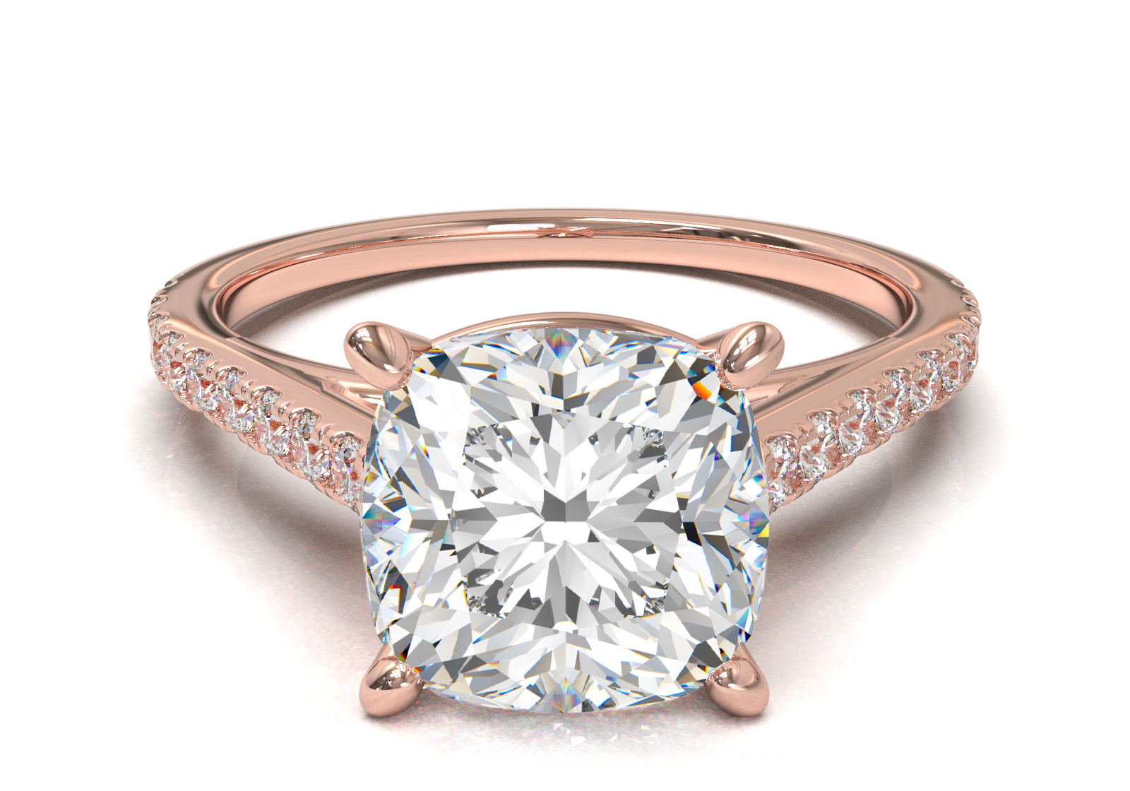 Montura Pavé 0.01 Catedral Oro Rosa