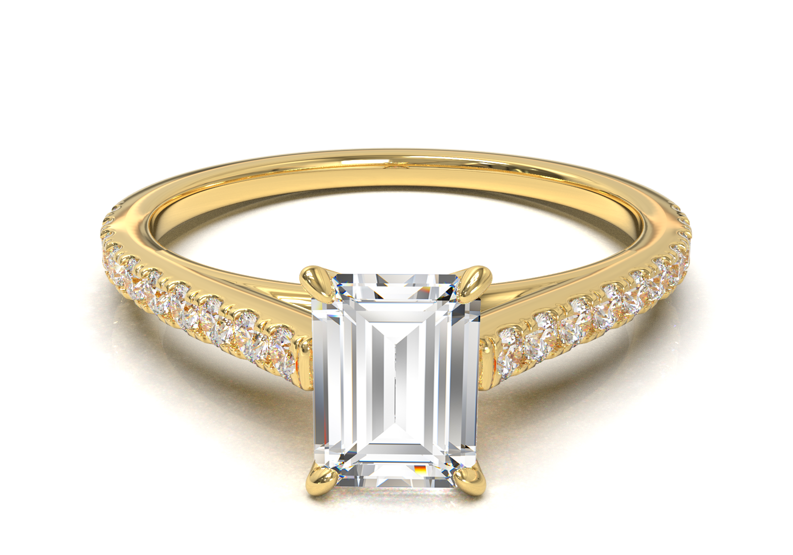 Montura Pavé 0.01 Catedral Oro Amarillo