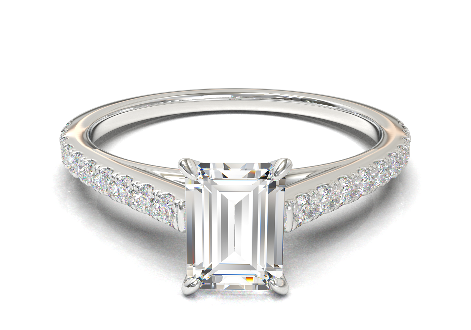 Montura Pavé 0.01 Catedral Oro Blanco