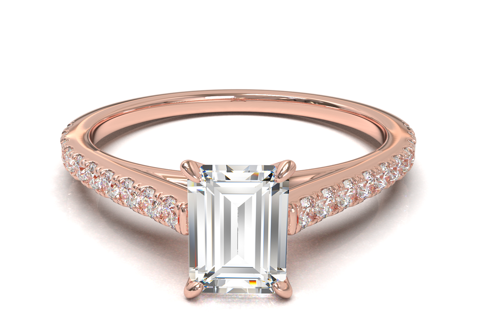 Montura Pavé 0.01 Catedral Oro Rosa