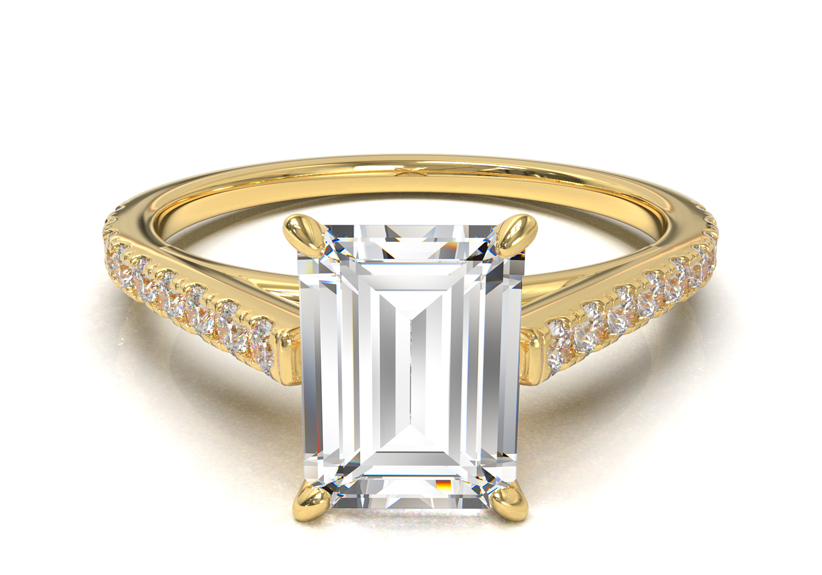 Montura Pavé 0.01 Catedral Oro Amarillo