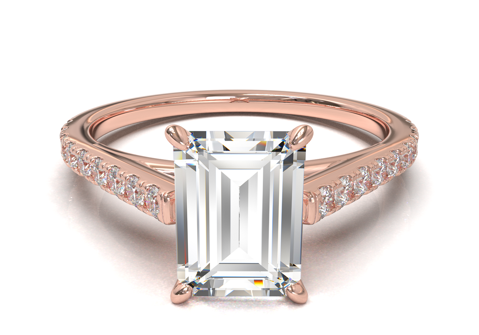 Montura Pavé 0.01 Catedral Oro Rosa