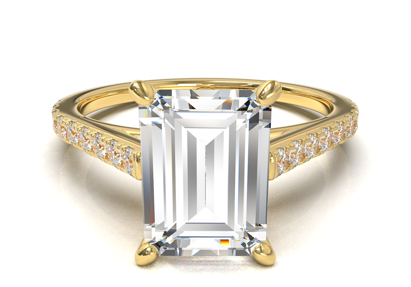 Montura Pavé 0.01 Catedral Oro Amarillo