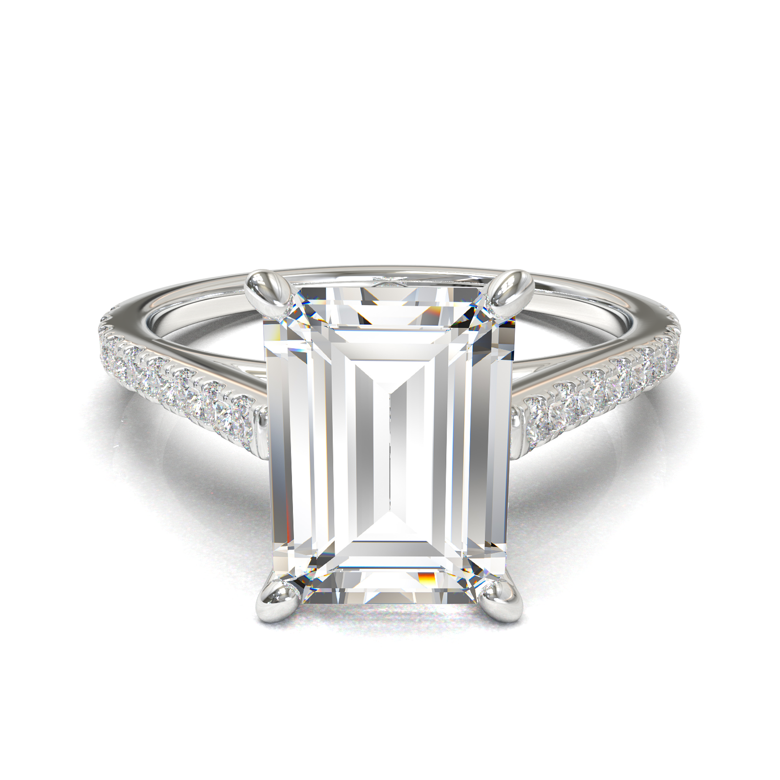 White Gold Cathedral Pavé Frame