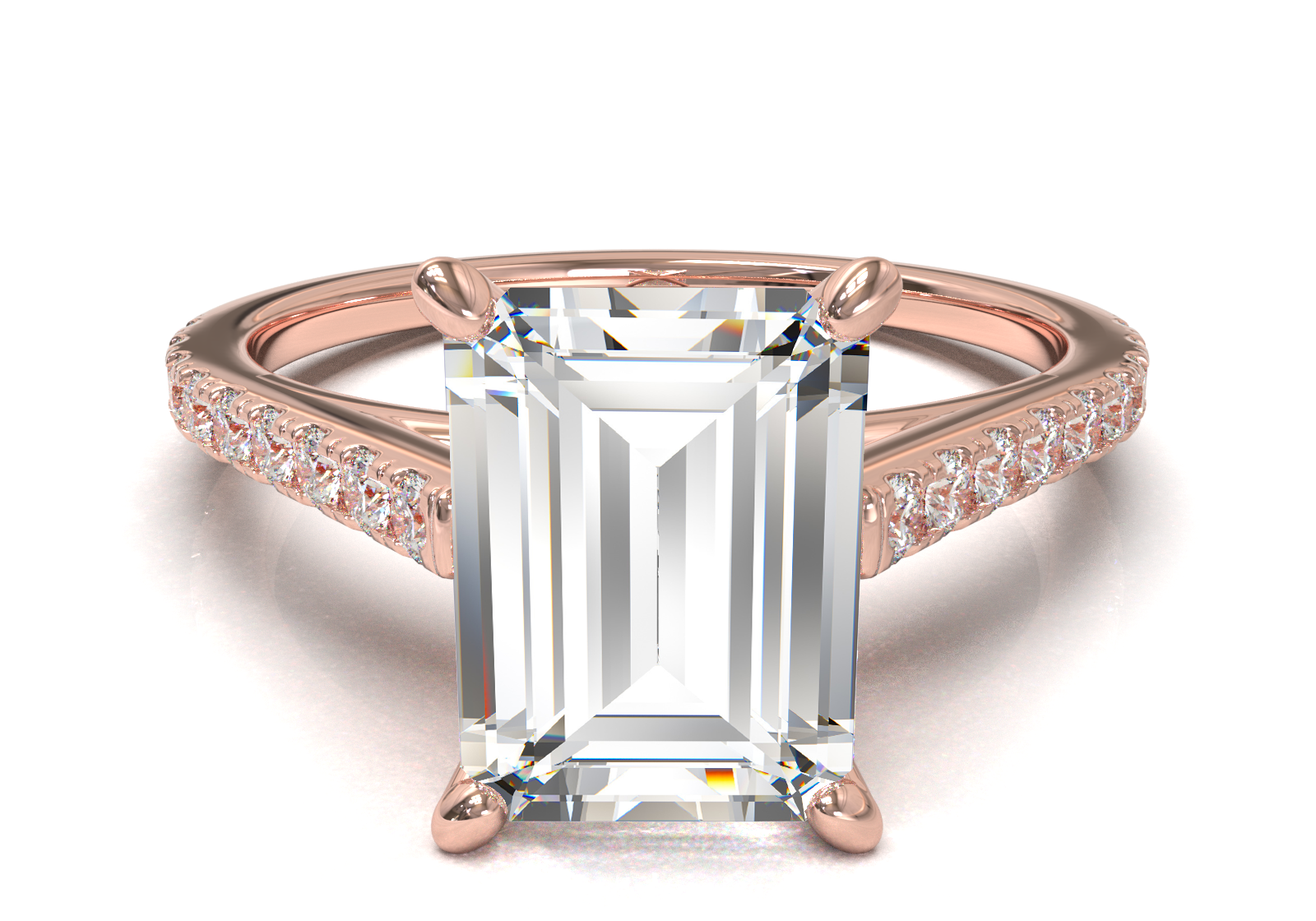 Montura Pavé 0.01 Catedral Oro Rosa