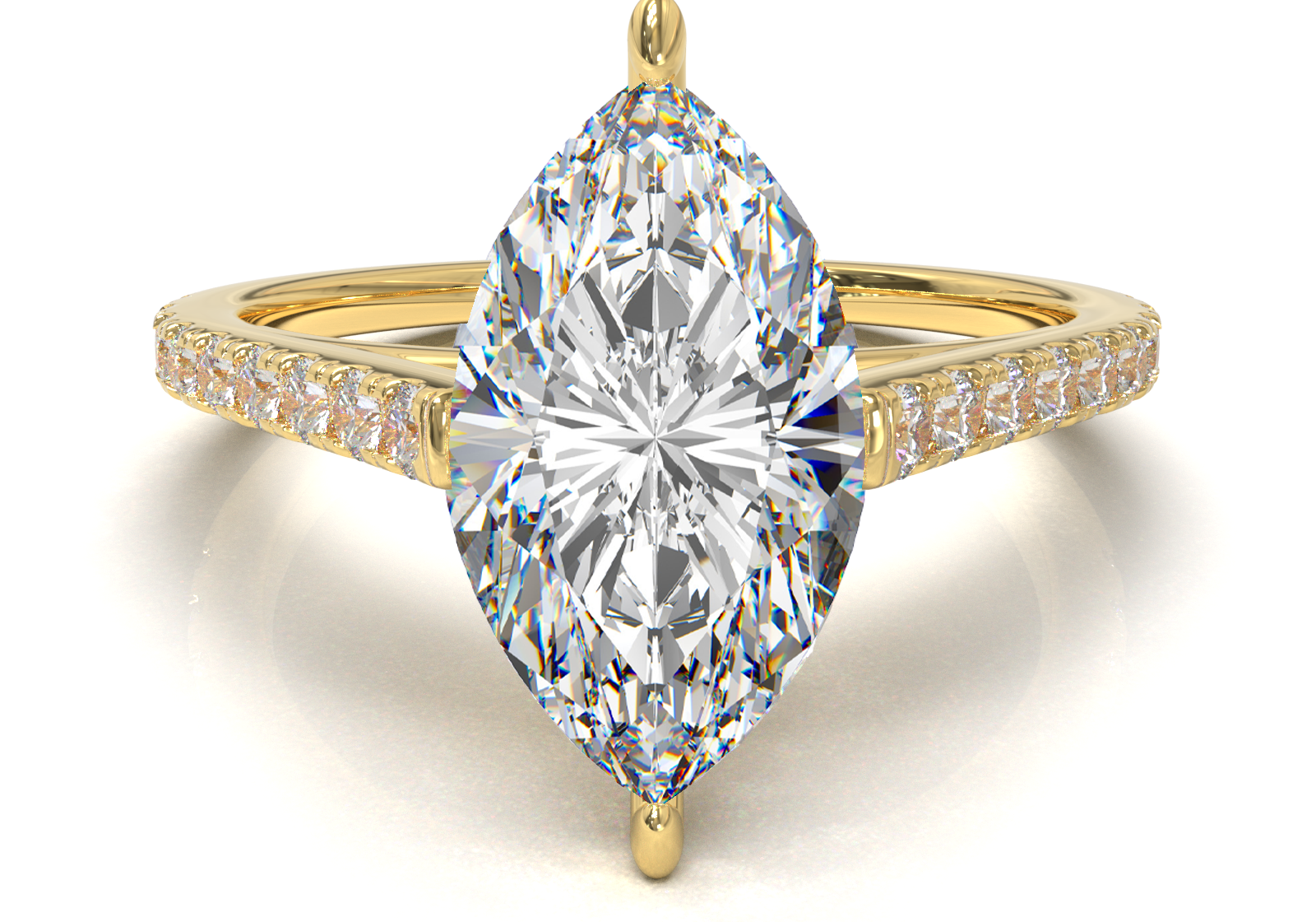 Montura Pavé 0.01 Catedral Oro Amarillo