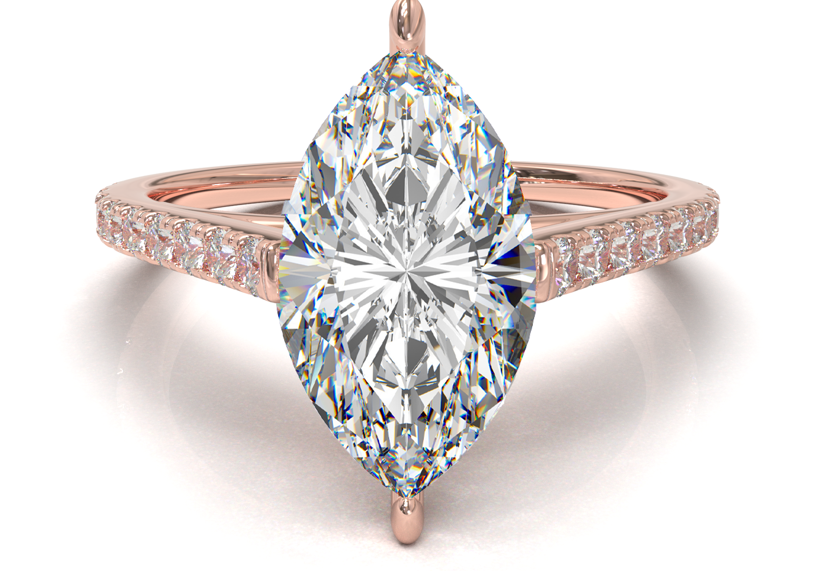 Montura Pavé 0.01 Catedral Oro Rosa