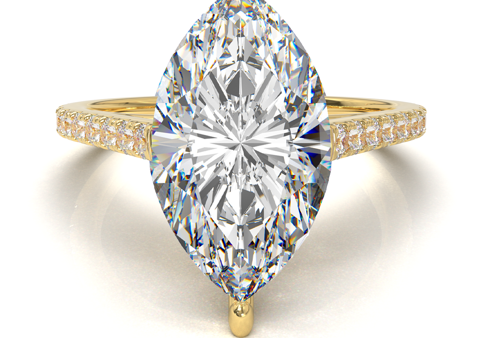 Montura Pavé 0.01 Catedral Oro Amarillo