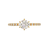 Tiffany Style Pavé Frame Yellow Gold