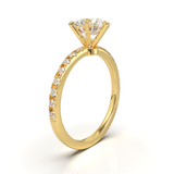 Tiffany Style Pavé Frame Yellow Gold