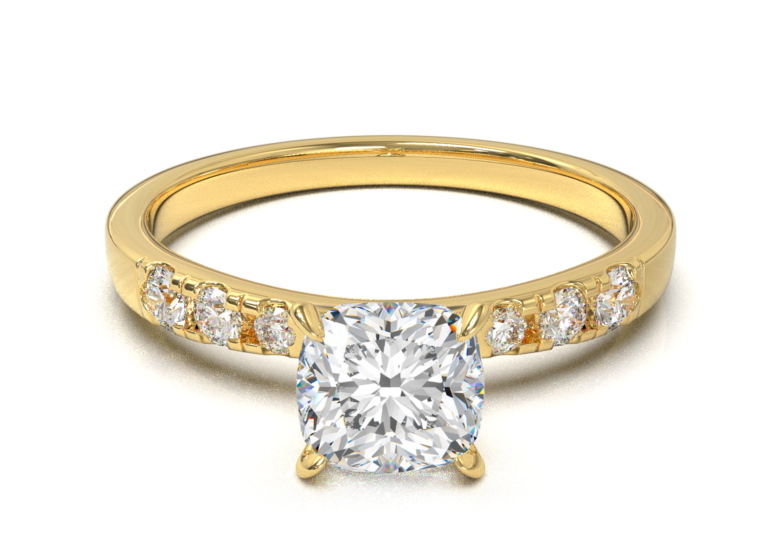 Montura Pavé 3,2,1  Oro Amarillo