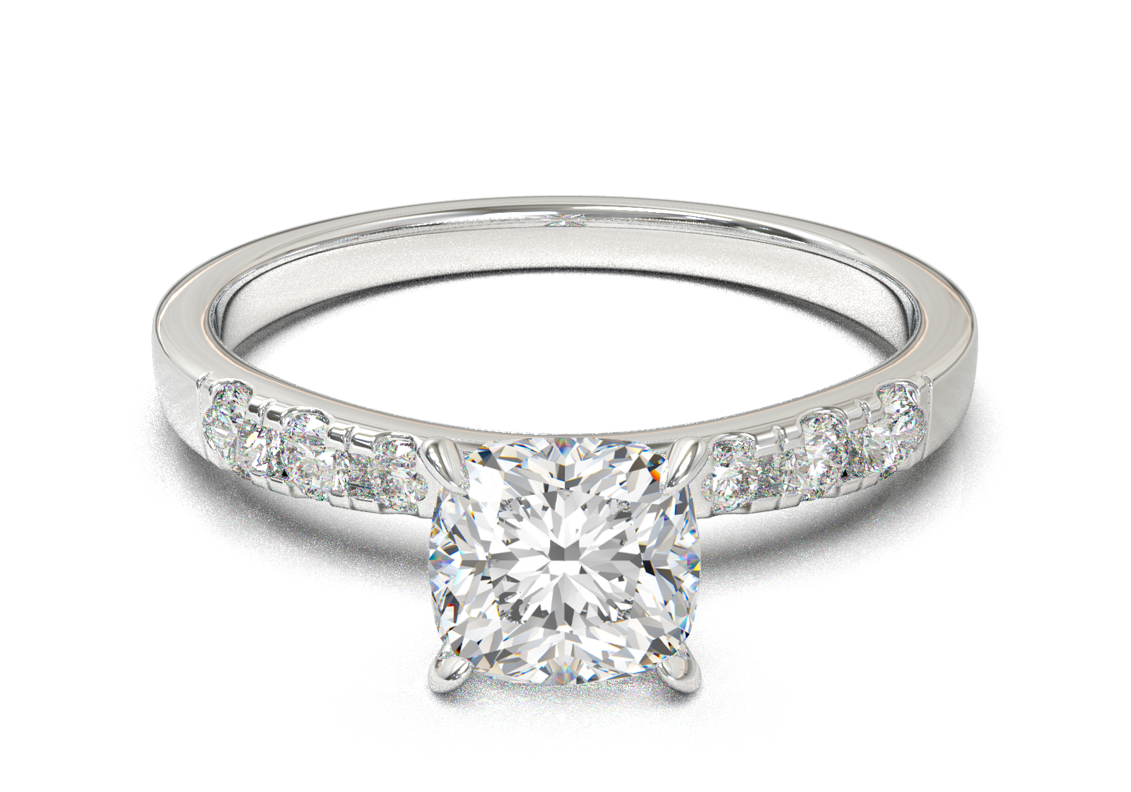 Montura Pavé 3,2,1  Oro Blanco