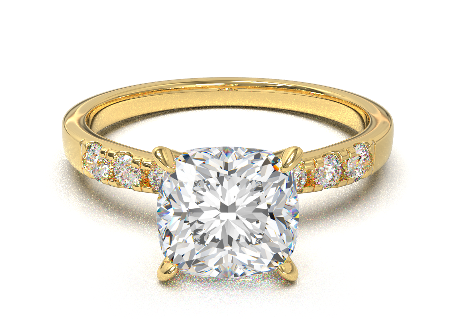 Montura Pavé 3,2,1  Oro Amarillo