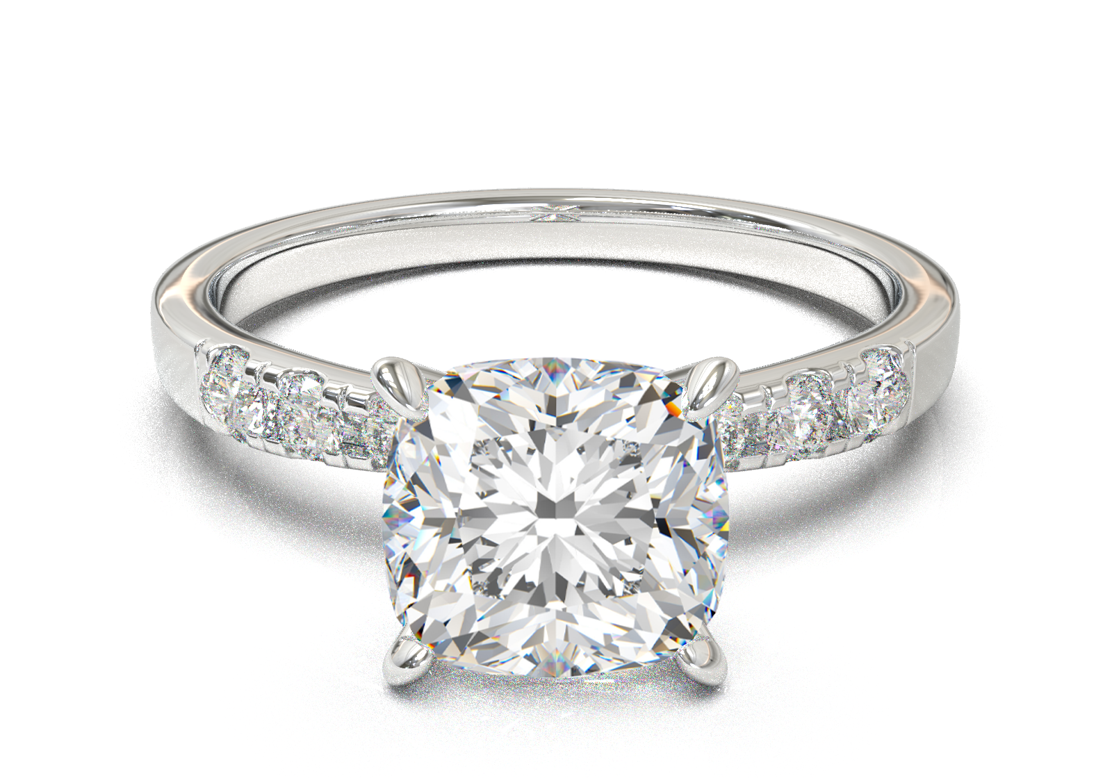 Montura Pavé 3,2,1  Oro Blanco