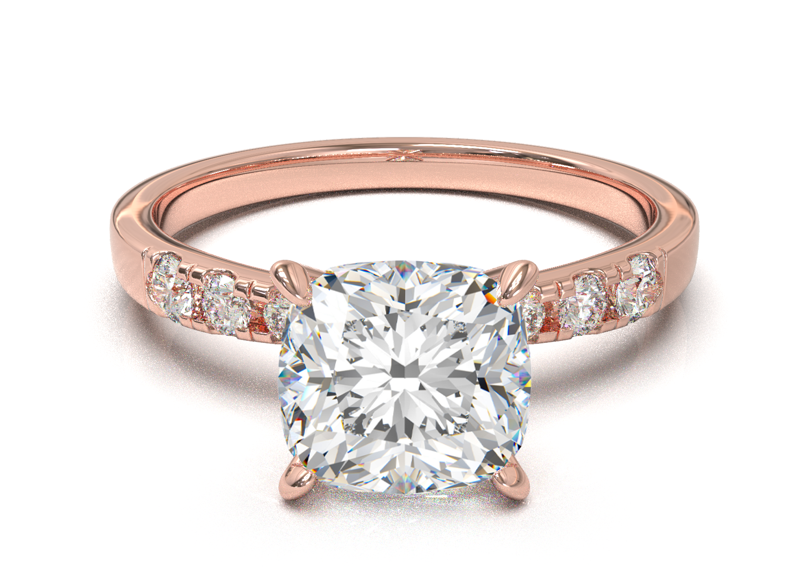 Montura Pavé 3,2,1  Oro Rosa