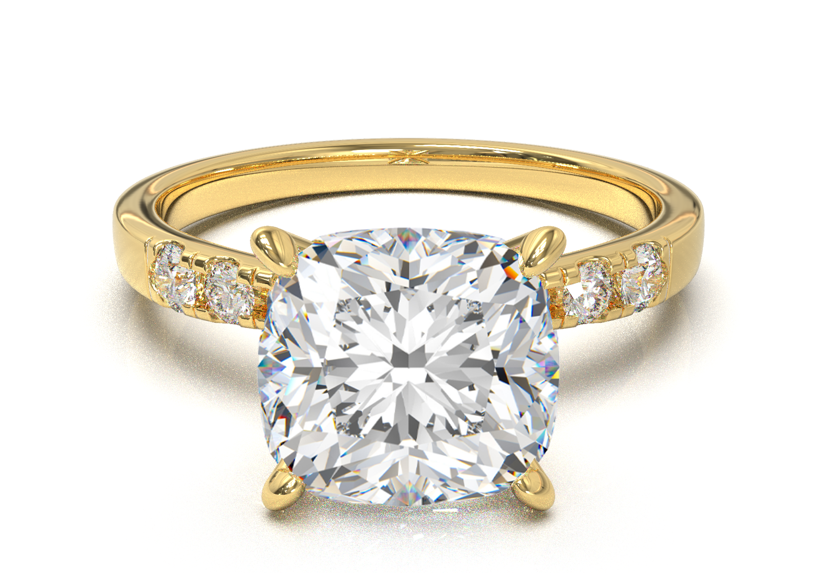 Montura Pavé 3,2,1  Oro Amarillo