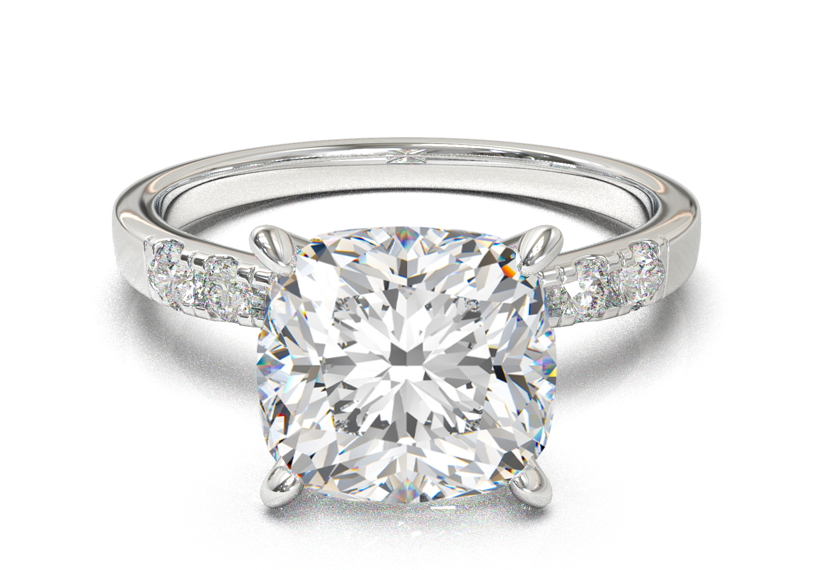 Montura Pavé 3,2,1  Oro Blanco