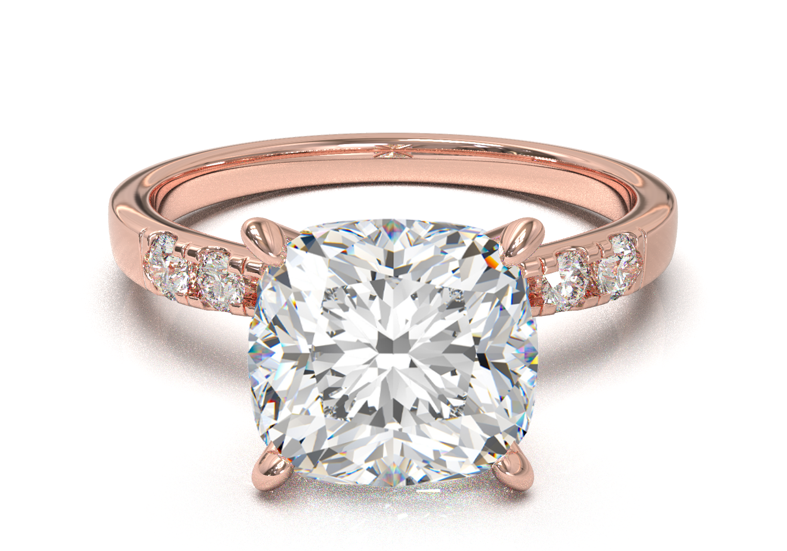 Montura Pavé 3,2,1  Oro Rosa