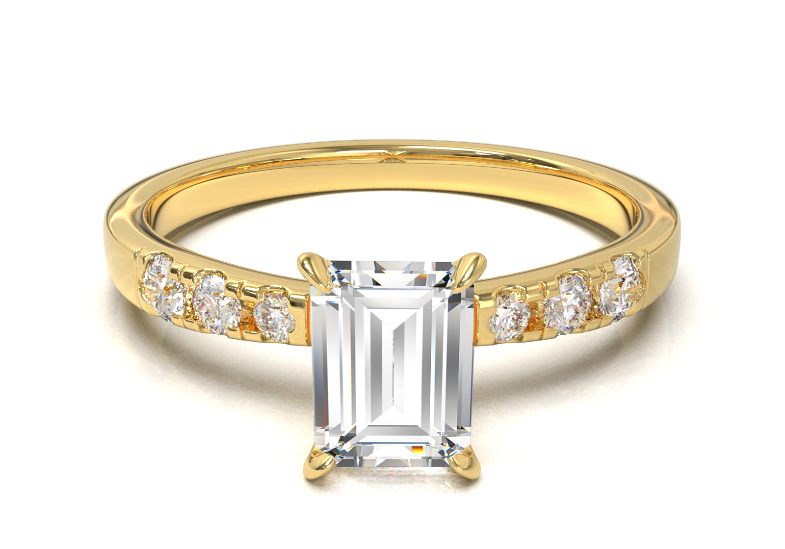 Montura Pavé 3,2,1  Oro Amarillo