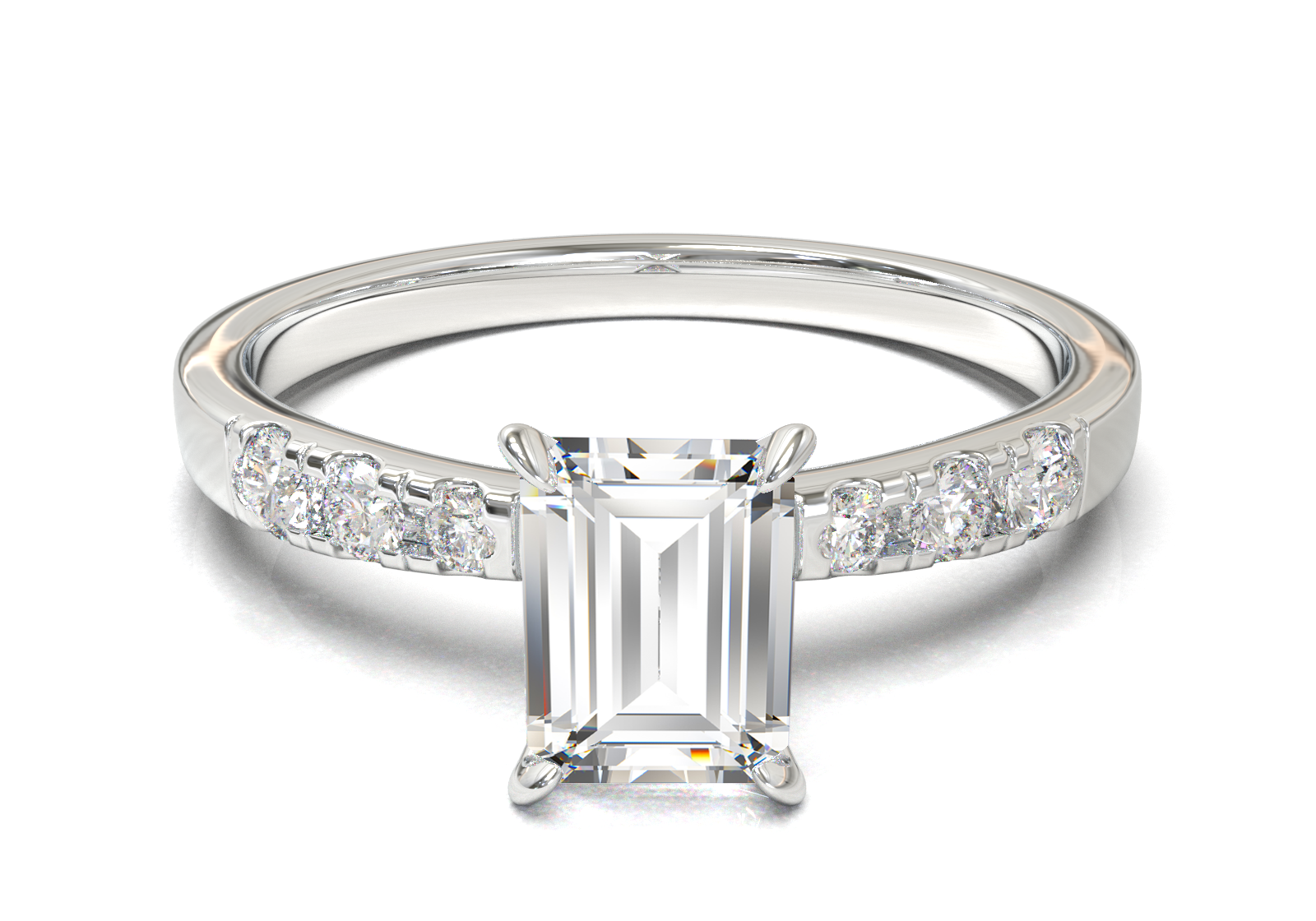 Montura Pavé 3,2,1  Oro Blanco