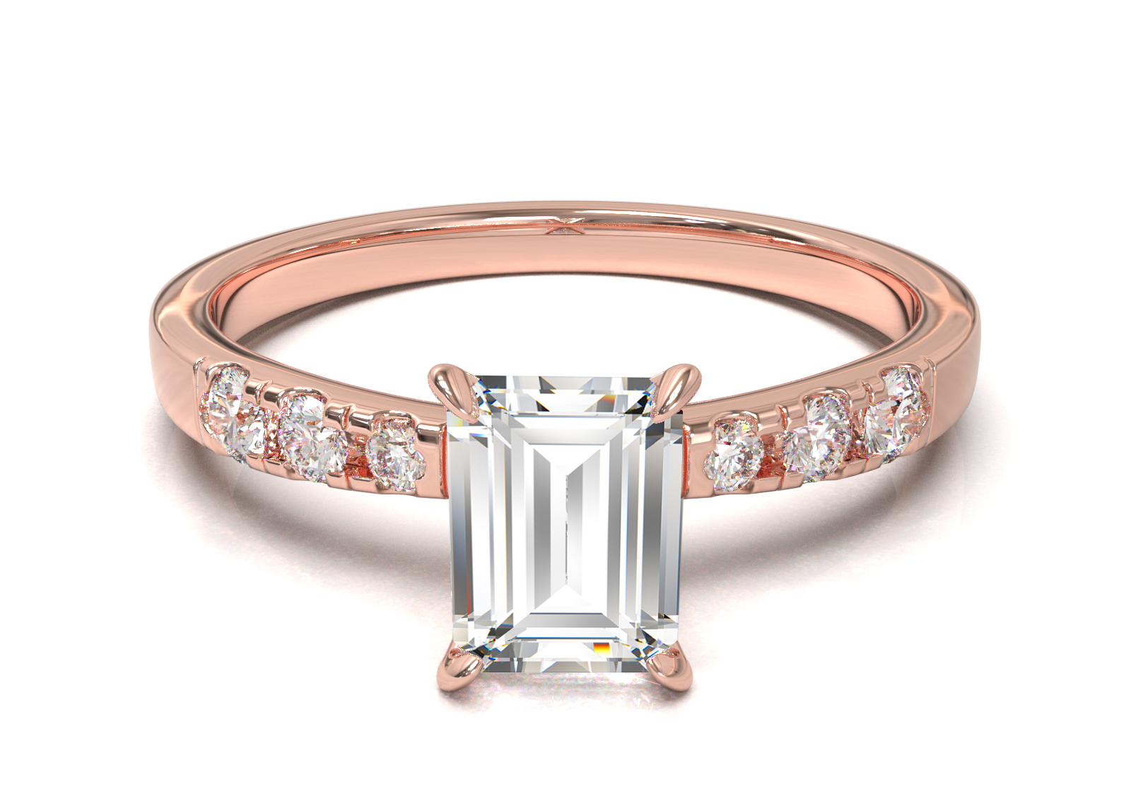 Montura Pavé 3,2,1  Oro Rosa