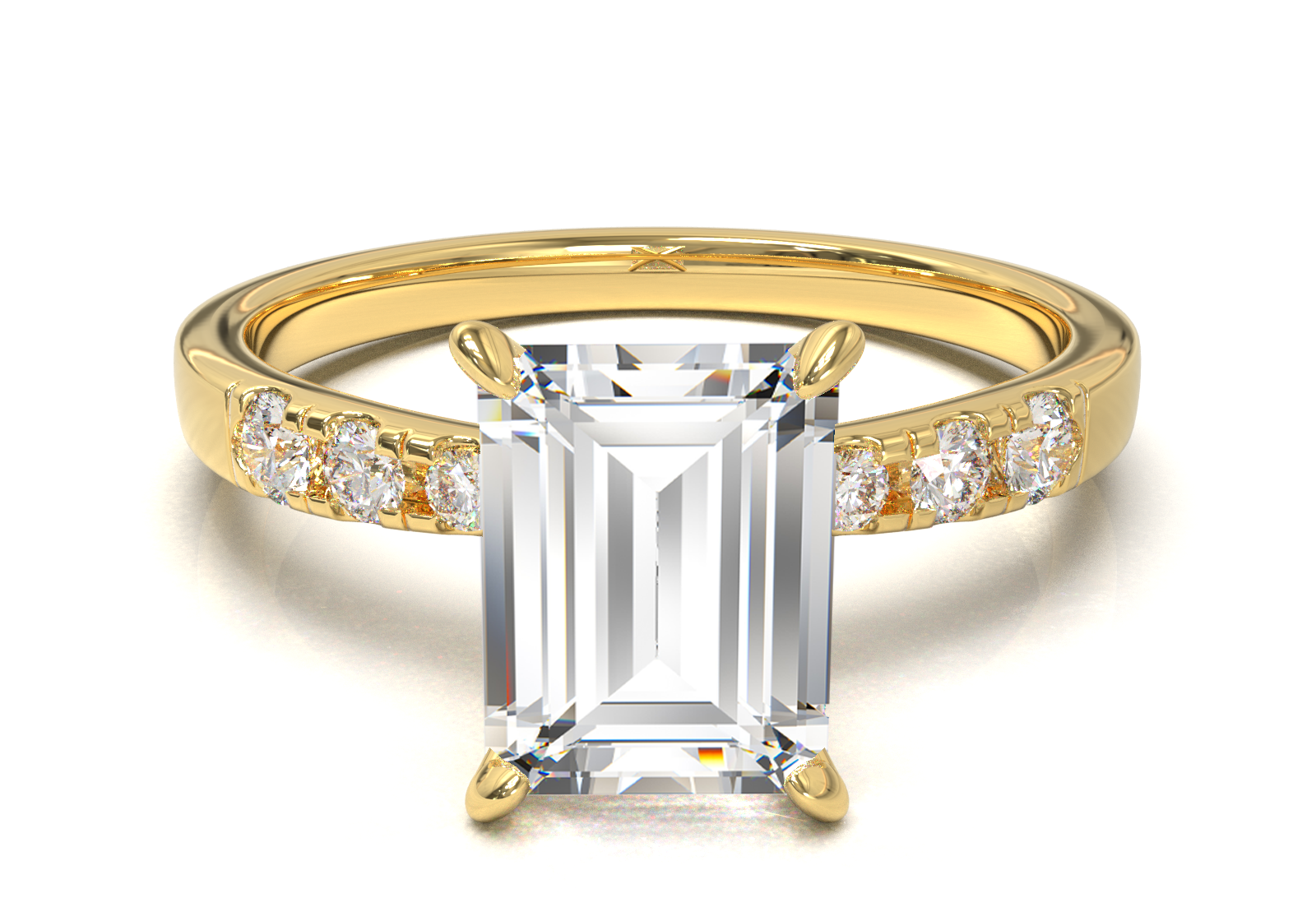 Montura Pavé 3,2,1  Oro Amarillo