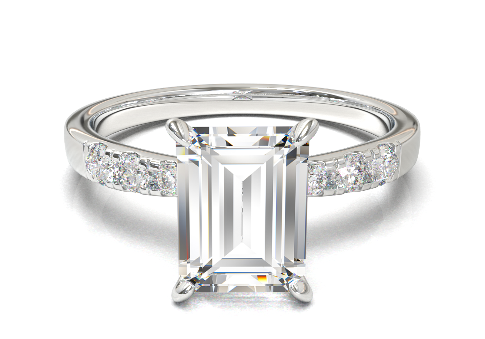 Montura Pavé 3,2,1  Oro Blanco